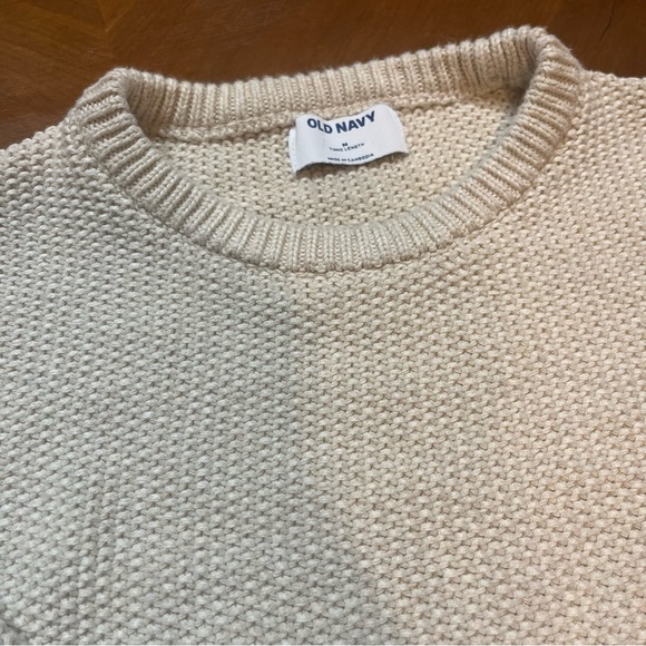 100% Cotton Old Navy Heavy Knitted Tunic Length Oatmeal Cozy Sweater - Medium - Picture 4 of 11